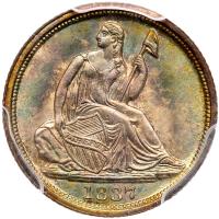 1837 Liberty Seated H10C. No Stars, Sm Date