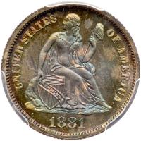 1881 Liberty Seated 10C