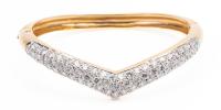 Superb, Beautiful Ladies Bangle Bracelet in 14K Yellow Gold with 68 Diamonds of Fine Quality; Approximately 7 Carats