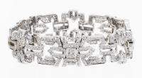 Magnificent Ladies Art Deco Bracelet in Gleaming Platinum with 10 Carats of Diamonds. A Stunning Estate Piece