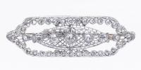 Dazzling Antique Art Deco Pin with 38 Old European Cut Diamonds Set in Platinum