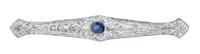 Magnificent Platinum, Sapphire and Diamond Art Deco Pin