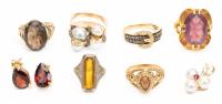 WITHDRAWN - Collection of 14K Gold Rings and Earrings in a Variety of Precious and Semi-Precious Stones