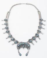 Magnificent Squash Blossom Necklace, Superior Quality with Exceptional Turquoise