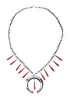 Zuni Inspired Necklace Using only Coral and Sterling Silver