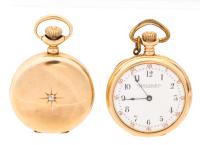 Two Ladies 14K Yellow Gold Petite Pocket Watches In Excellent Condition and Keeping Perfect Time Early 20th C: Elgin and Simon B