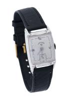 Lord Elgin 14k White Gold Men's Watch with Scalloped Lugs in Showcase Condition, Early 1950s