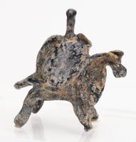 Extremely Rare Islamic Glass: Kohl Flask in Animal Form Late 7th-8th Century with a Snake Inching Atop the Barrel: Remarkable Ve