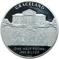 One Half Pound (8 ounce) Elvis Presley 1935-1977 Graceland .999 Silver Medal 90 mm - 2