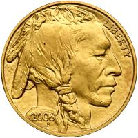 2006. $50.00 1 Ounce 9999 Fine Gold Buffalo Mint State