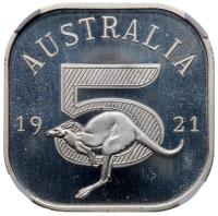 Australia. 1921-dated Geroge V Fantasy square pattern Crown of Five Shillings - 2