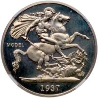 Great Britain. 1937-dated Edward VIII Fantasy Pattern Crown or Five Shillings - 2