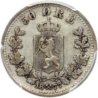 Norway. 50 Ore, 1877 - 2