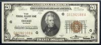 1929. $20.00 Federal Reserve Bank Note Chicago