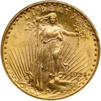 1924 $20 St. Gaudens NGC MS63