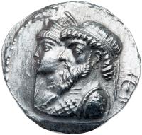 Elymais Kingdom. Kamnaskires III and Anzaze, 82-73 BC. Silver Tetradrachm