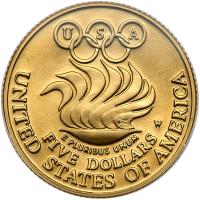 1988-W Seoul Olympiad $5 Gold. Gem Unc - 2