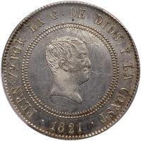 Spain. 10 Reales de Vellon, 1821-M SR