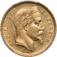 France. 20 Francs, 1864-A