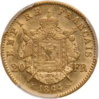 France. 20 Francs, 1864-A - 2