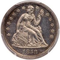 1858 Liberty Seated 10C PCGS PF65 CAM