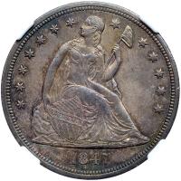 1847 Liberty Seated $1 NGC MS61