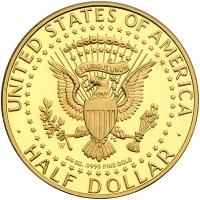 2014-W. 50th Anniversary Kennedy Half Dollar Gold Proof Coin 3/4 ozt .9999 Fine - 2