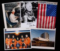 John Glenn's Return to Space: STS -95 Payload Specialist, Large Flown Flag Aboard Mission with Photos, One Signed