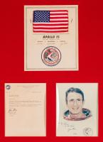 Apollo 15: Flown Flag to the Moon Carried by Jim Irwin with Letter of Acknowledgement by Irwin on September 28, 1971