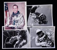 Gemini 4: Ed White, Superior Portrait Photo in Suit Boldly Inscribed and Signed and 6 Superior B&W Vintage Original Stills of Sp