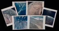 Six Vintage Color Red Number Earth Photographs Taken From Various Gemini Missions