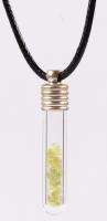 Meteorite Necklace With a Vial of Olivine Crystals