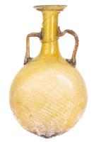 Roman Twin Handle Pilgrim Flask in Choice Condition Boasting Beautiful Honey Yellow and Brown Tones