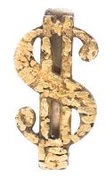 Men's Custom Money Clip in Shape of a Dollar Sign but Enhanced with a Solid Overlay of Actual Gold Nuggets. Impressive