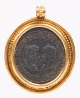 Gordian III and Tranqullina (AD 238-244) Roman Imperial Period Mesopotamia in Custom, 22K Yellow Gold Bezel