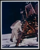 Vintage Color "A Kodak Paper" Photo of Buzz Aldrin Descending the Lunar Module