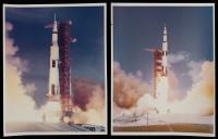 Two Vintage Color "A Kodak Paper" Photo of Apollo 15 and 16 Launches