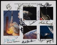 Extremely Rare Photo Collage of Gemini Program Highlights Signed by All Gemini Astronauts. COA by Steve Zarelli