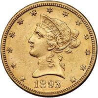 1893-O $10 Liberty PCGS AU58