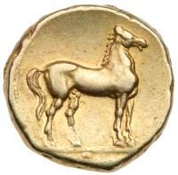 Sicily, Siculo-Punic Coinage. Ca. 310 BC. Electrum Stater (7.44 g) - 2