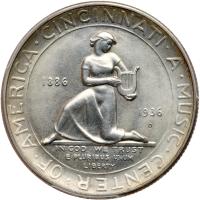 1936-D Cincinnati Music Center Half Dollar - 2