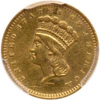 1862 $1 Gold Indian