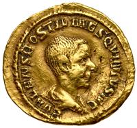 Hostilian, AD 251 AD. Gold Aureus (4.76g)