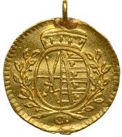 German States: Saxony. Gold strike from the Pfennig, 1765 XF Details