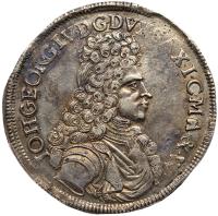 German States: Saxony. 2/3 Taler (Gulden), 1693-SD PCGS About Unc