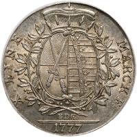 German States: Saxony. Taler, 1777-EDC PCGS AU58 - 2