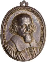 German States: Saxony. Silver Cast Oval Medal, ND (1665) Sharpness of XF