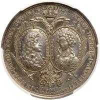 Austria. Coronation Silver Medal, 1690 PCGS About Unc