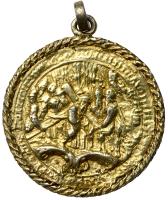 WITHDRAWN - Bohemia. Gilt Silver Obedience unto Death Medal, 1565 VF
