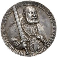 German States: Saxony. Silver Cast Medal, 1535. VF